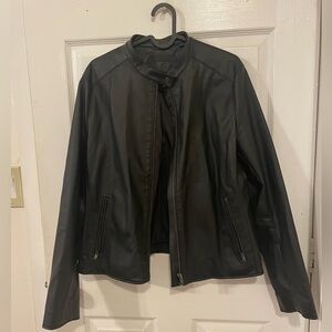 Size L - Uniqlo Black Leather Jacket